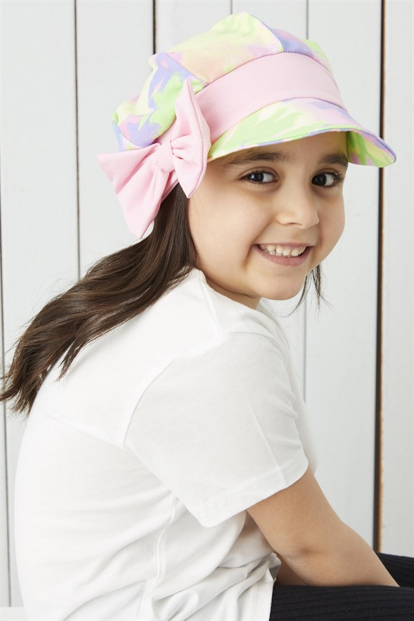 Kız Çocuk Batik vizyerli 4 mevsim Şapka Bere -yumuşak doğal penye NEW DESIGN