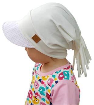 Babygiz %100 Pamuklu,El yapımı,Ekstra Yumuşak Kız Bebek Çocuk beyaz ekru Şapka Bere