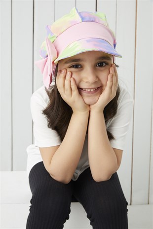 Kız Çocuk Batik vizyerli 4 mevsim Şapka Bere -yumuşak doğal penye NEW DESIGN