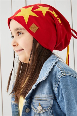 Sarı Kırmızı Fanatik Çocuk Bebek Şapka Bere yumuşak çift katlı spor %100 doğal pamuklu penye